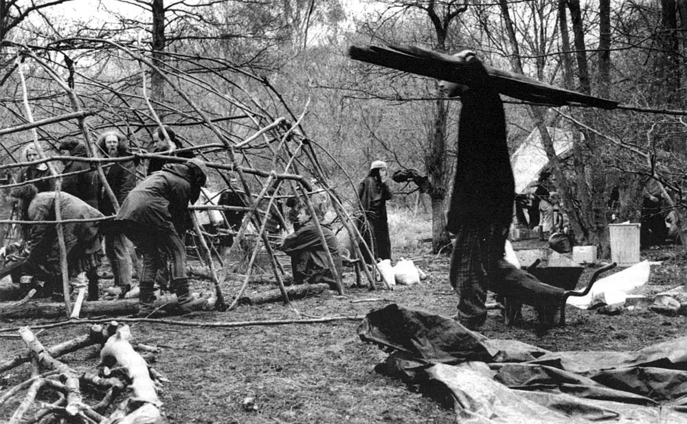 The Land Is Ours land occupation, Surrey, May 1995.