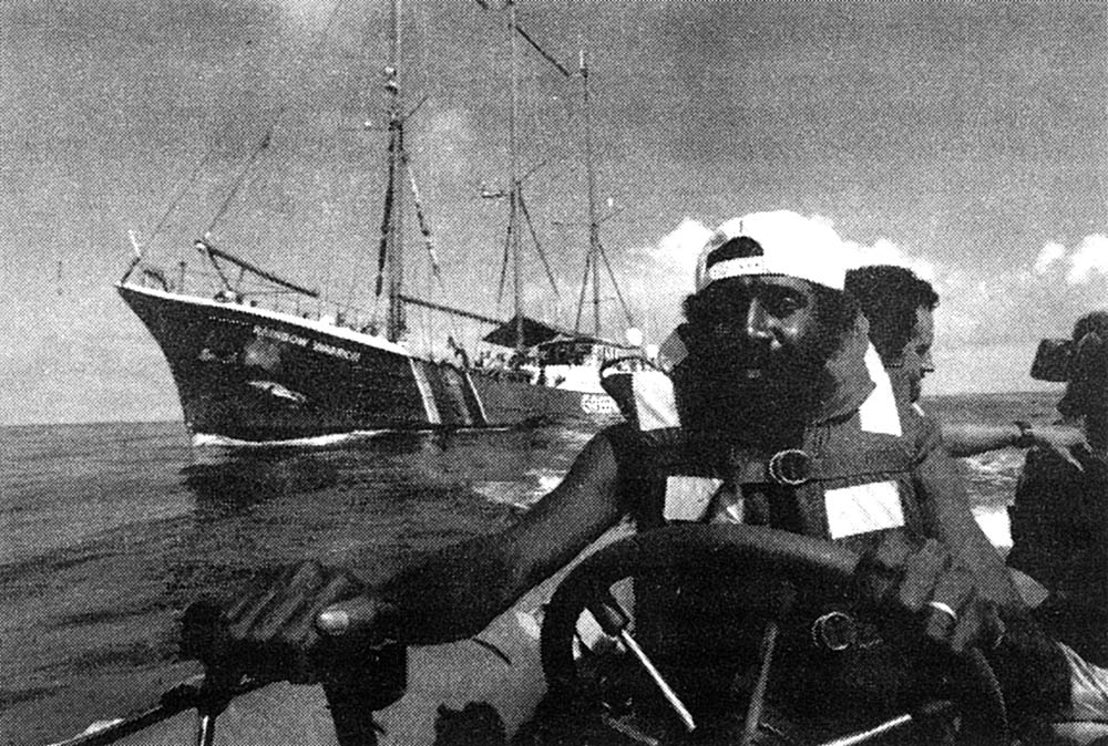 Greenpeace protest nuclear testing in Pacific