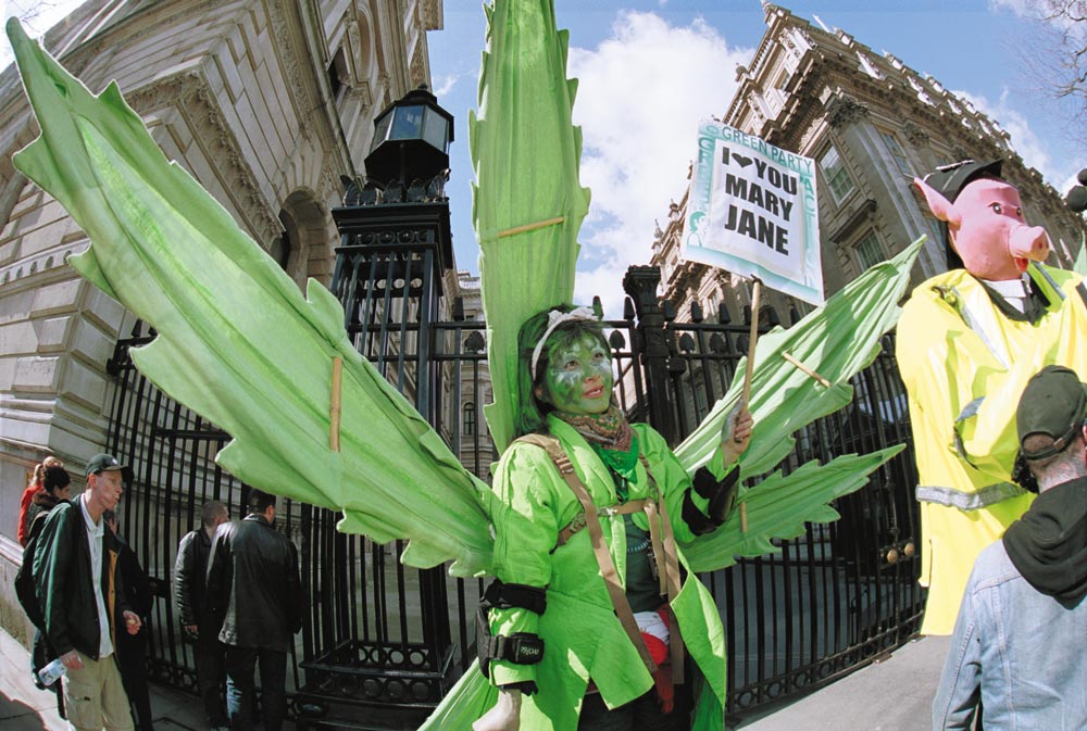 Cannabis Legalisation demo, March 30th 2001, Whitehall, London