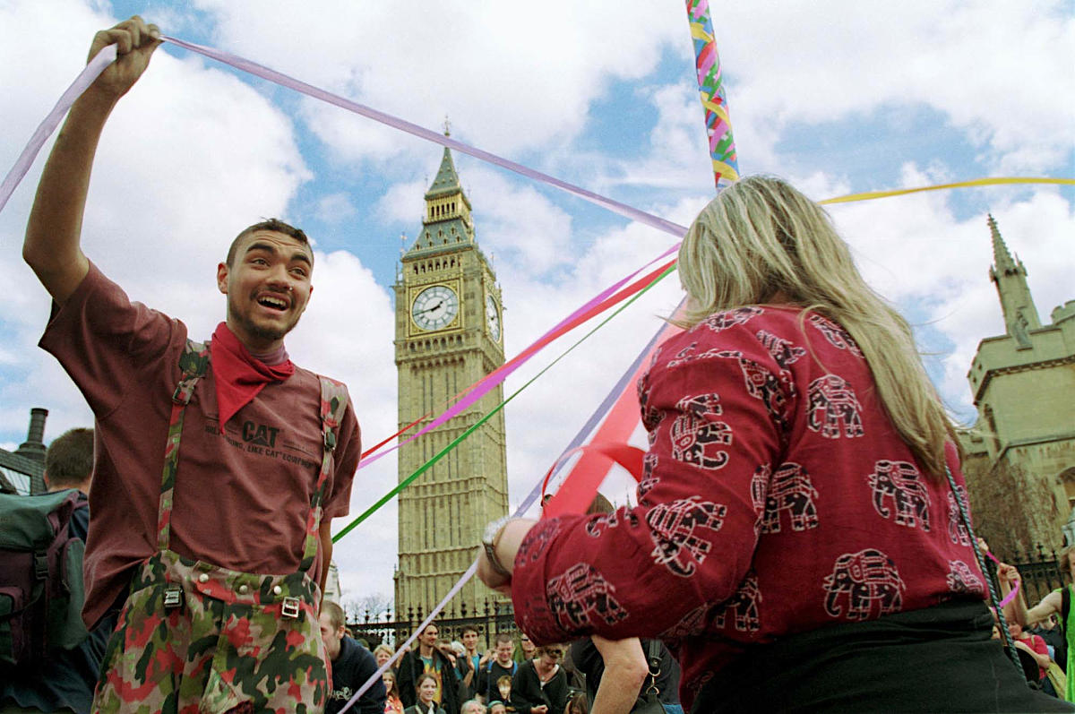 Guerilla Gardening, Mayday 2000, Parliament Square, London